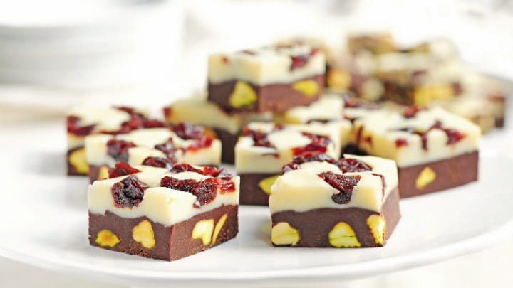 Tart Cherry and Pistachio Fudge
