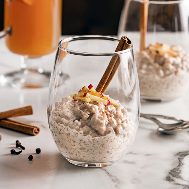 Farro Rice Pudding with Mulled Apple Cider