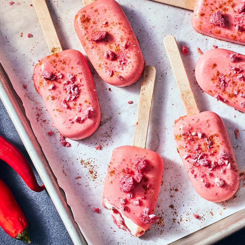 sweet heat raspberry swirl ice cream bars