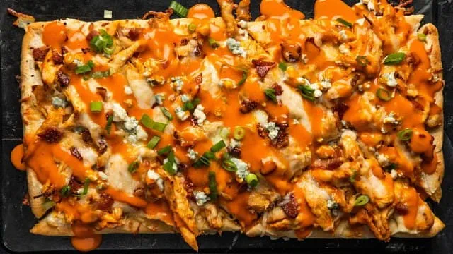 Loaded Buffalo Chicken Flatbread loaded buffalo chicken flatbread