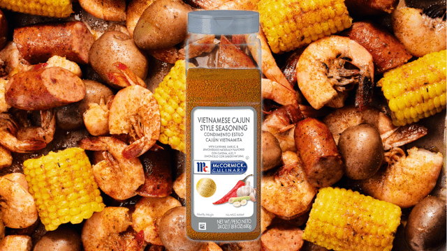 vietnamese cajun seasoning on a bed of seafood boil