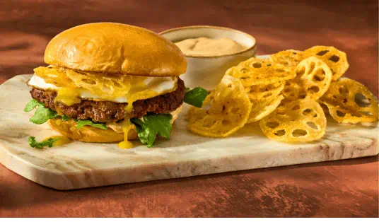 Five Spice Lotus Crunch Burger