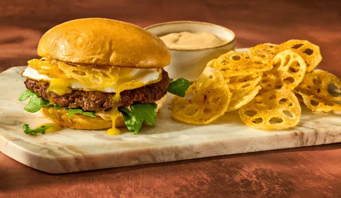 Five Spice Lotus Crunch Burger