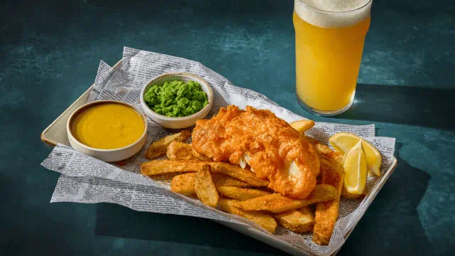 Fish and Chips with Curry Sauce Fish and Chips with Curry Sauce