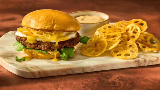 Five Spice Lotus Crunch Burger Five Spice Lotus Crunch Burger