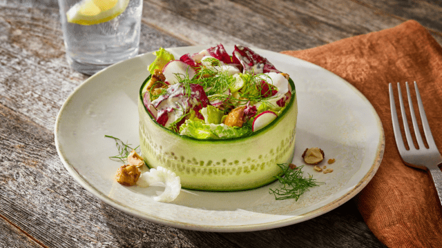 Tall Lettuce Salad with Creamy Cashew Vinaigrette​