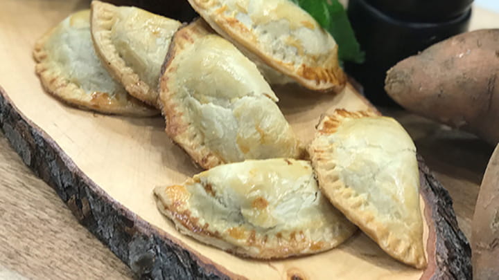 Barbecue Sweet Potato Empanadas with Cool Ranch Dipping Sauce