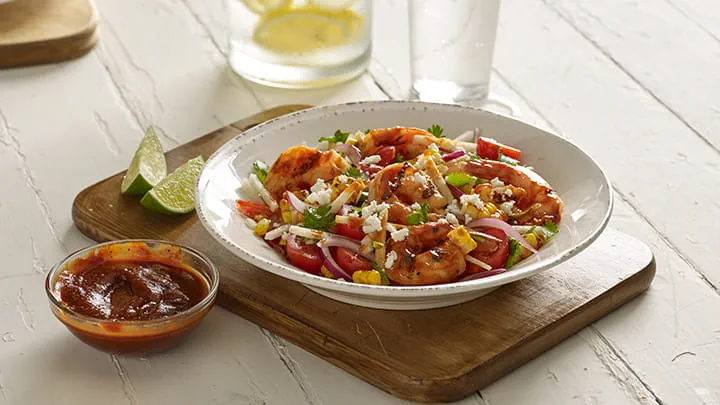 Barbecue Shrimp and Corn Salad Bowl