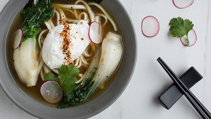 Bonito Udon Broth Bowl with Poached Egg