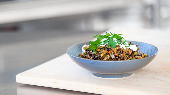 Braised Beluga Lentils and Fennel