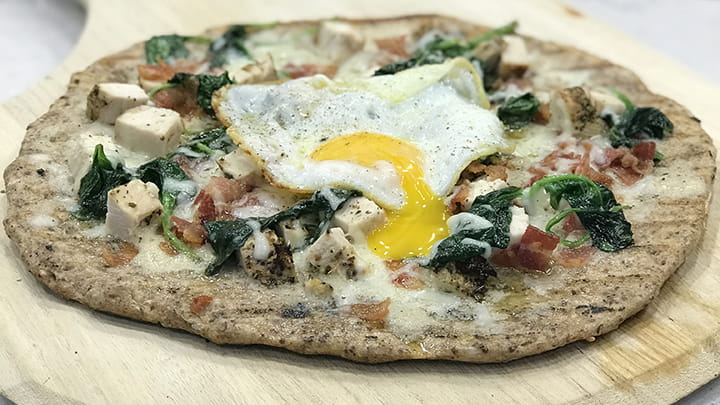 Grilled Chicken Carbonara Pizza