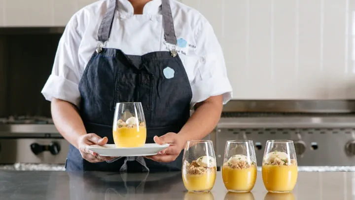 Lemon Juniper Curd with Thyme Crumb and Herbes De Provence Ice Cream