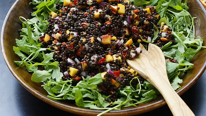 Lentil and Peach Salad with Tarragon Mustard Vinaigrette