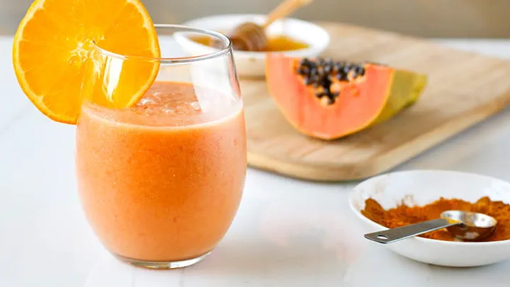 Orange Papaya and Coconut Smoothie