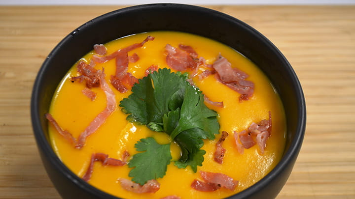 Red Curry and Squash Soup with Pancetta