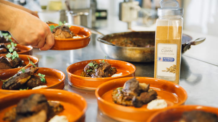 Roasted Lamb Shoulder Black Chickpeas and Crispy Cauliflower