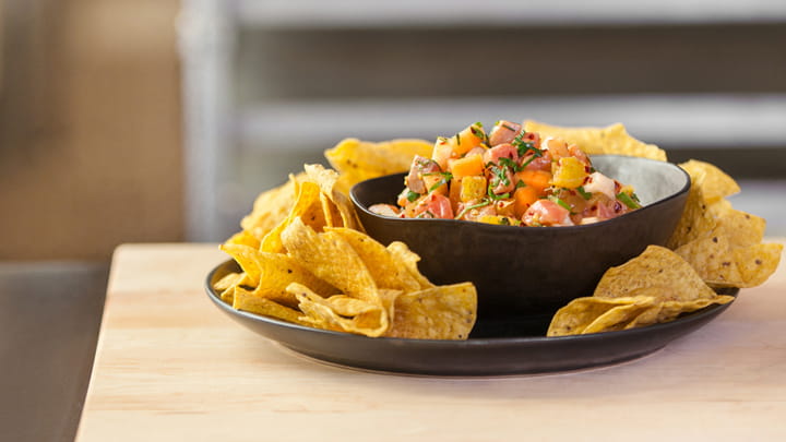 Salmon Ceviche Salsa with Nachos