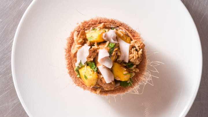 Smoky Cumin Chicken with Mango and Coconut