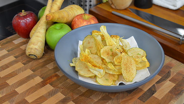 Smoky Chili Cumin Parsnip and Apple Chips