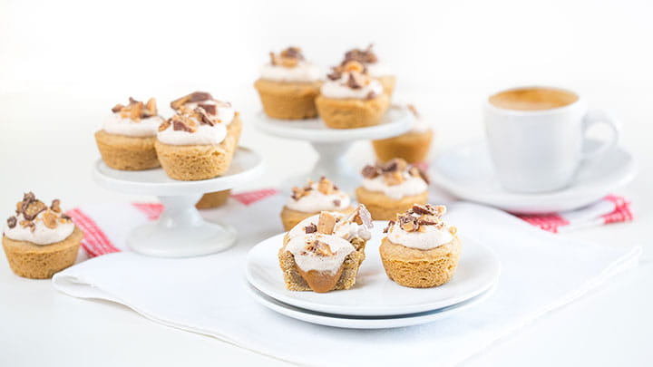 Snickerdoodle Bites with Caramel Filling and Coconut Whipped Cream