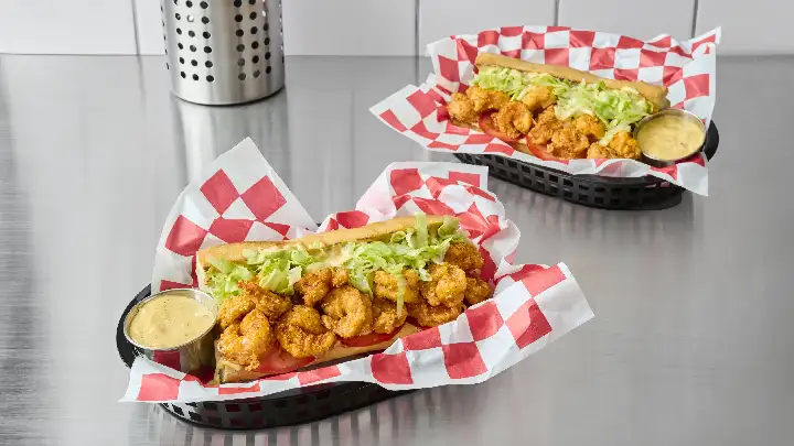 Old Bay Malt Vinegar Shrimp Po Boy