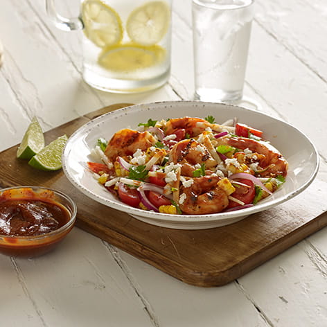 Barbecue Shrimp and Corn Salad Bowl