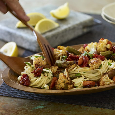 Berbere Spiced Roasted Vegetables and Pasta