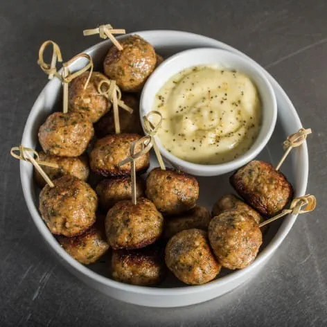 Chicken Meatballs with Zesty Dip