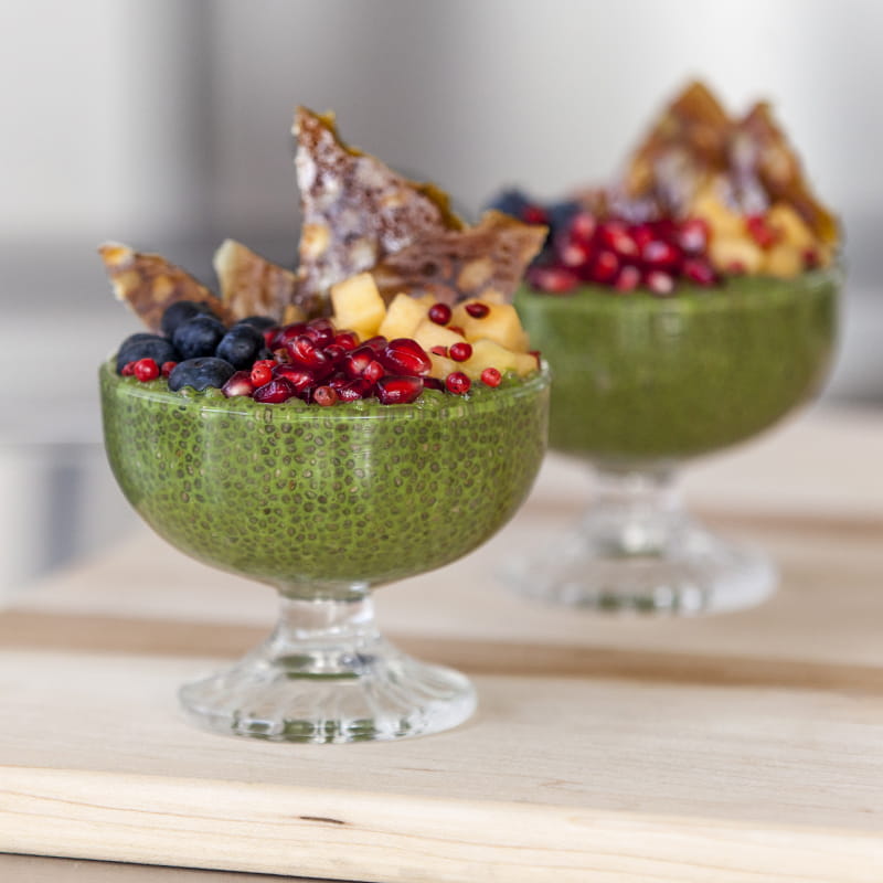Festive Matcha and Chia Parfait