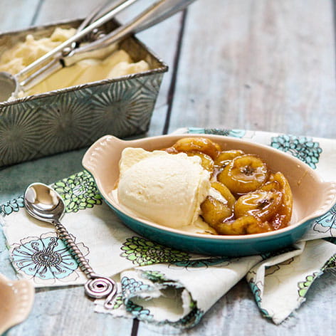 Gingered Banana Tarts with Coconut Ice Cream