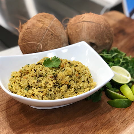 Green Curry Coconut Creole Rice