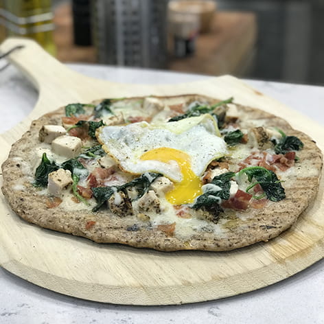 Grilled Chicken Carbonara Pizza