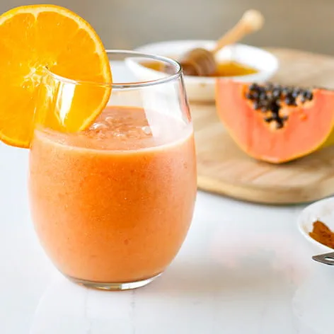 Orange Papaya and Coconut Smoothie