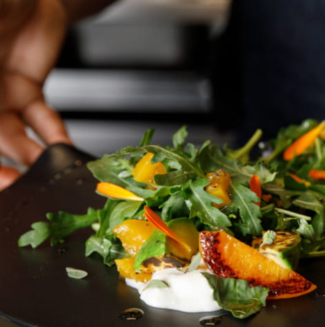 Peach Salad Vinaigrette with Burrata