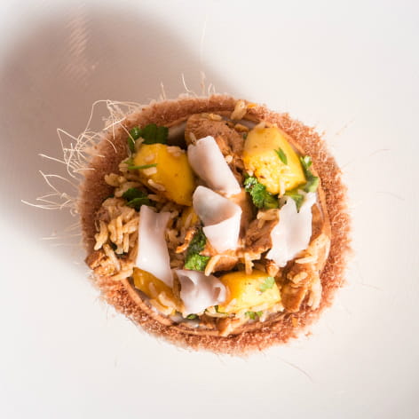 Smoky Cumin Chicken with Mango and Coconut