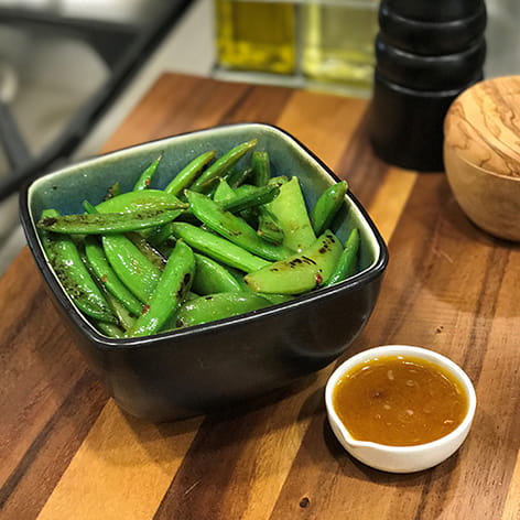 Blistered Sugar Snap Peas with Thai Inspired Vinaigrette