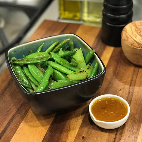 Blistered Sugar Snap Peas with Thai Inspired Vinaigrette