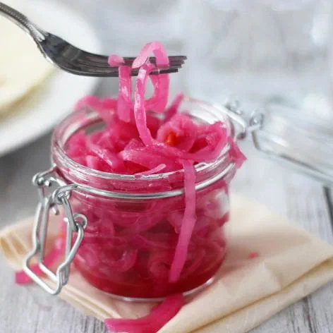 Pickled Red Onions and Habaneros