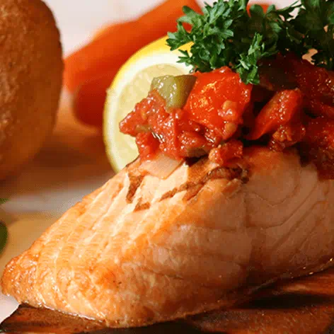 Cholula® Planked Salmon with Spicy Tomato Salsa