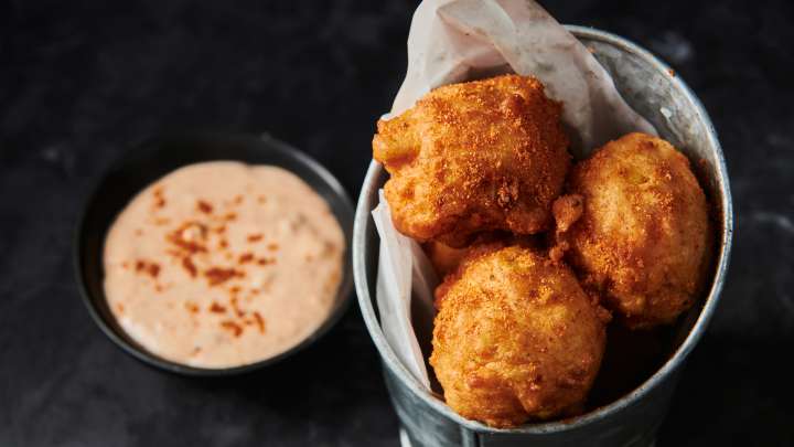 crawfish and corn fritters
