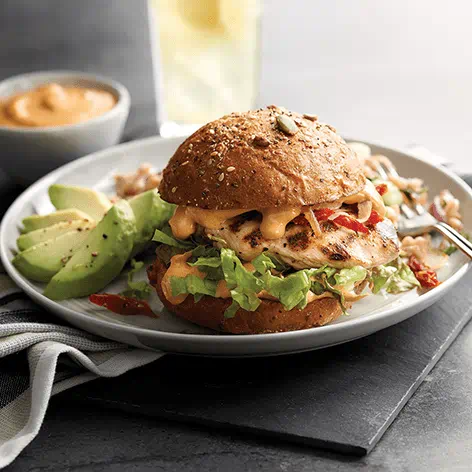 Grilled Chicken Sandwich with Smokey Yellow Mustard Aioli