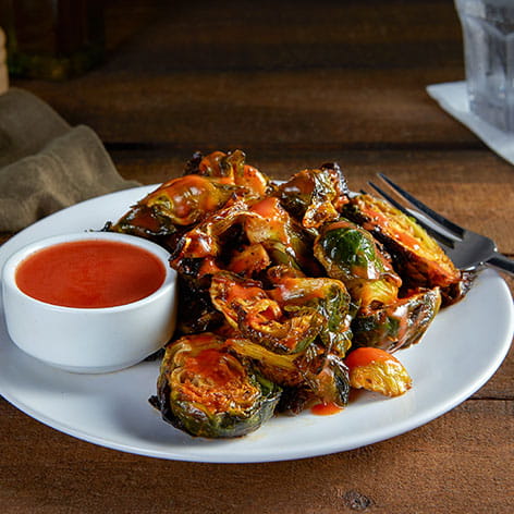 Smoky Honey Buffalo Brussels Sprouts Wings