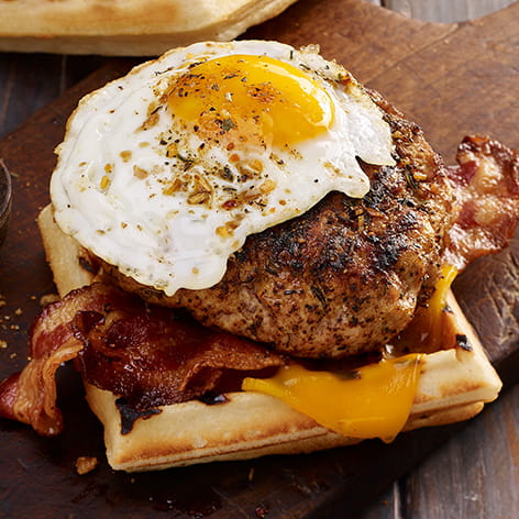 Smoky Maple and Sage Breakfast Pork Burger