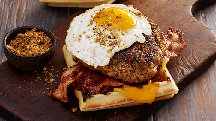 Smoky Maple and Sage Breakfast Pork Burger