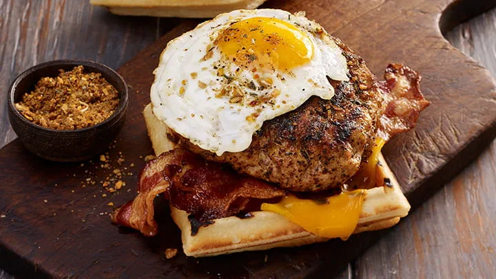 Smoky Maple and Sage Breakfast Pork Burger