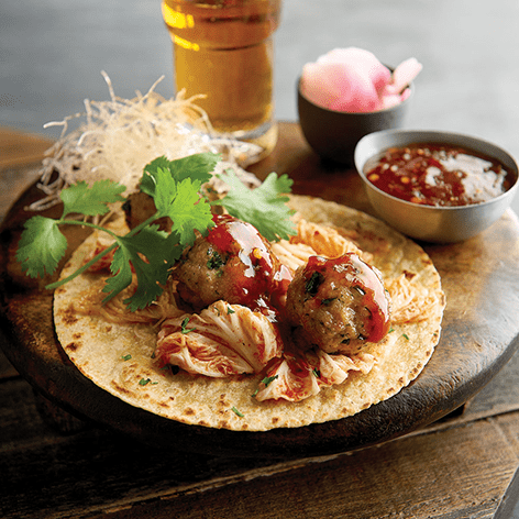 Thai Chicken Meatball Tacos