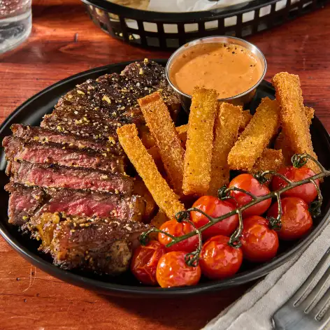 steak and polenta fries