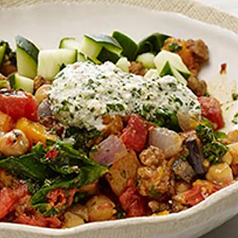 Chickpea-and-Ground-Lamb-Breakfast-Hash-with-Skhug-Sauce