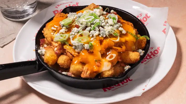 Garlic Buffalo Poutine Tots
