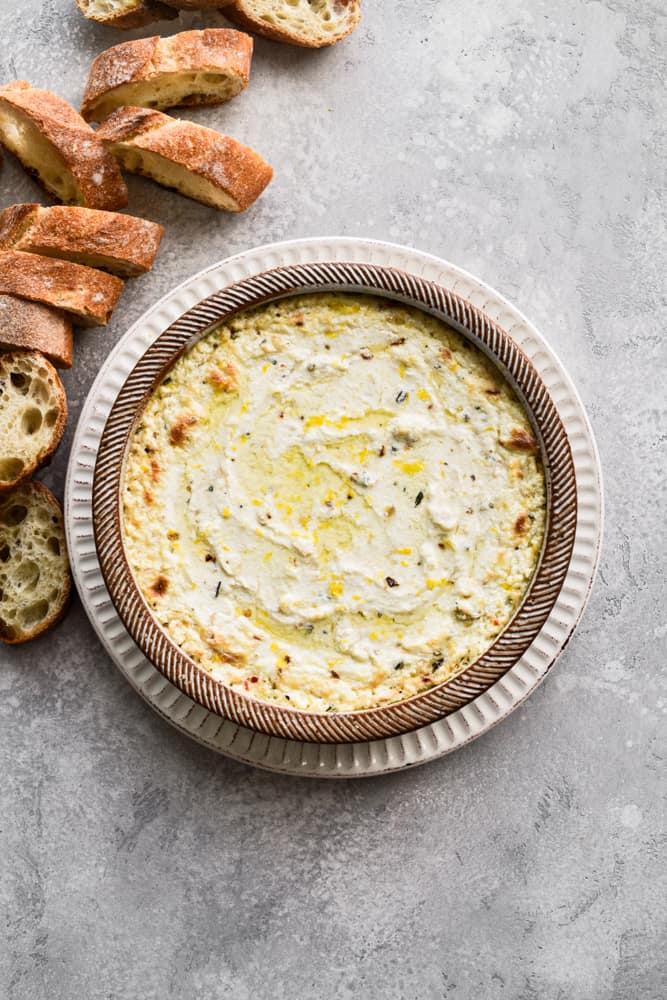 Dip right out of the oven with bread around it